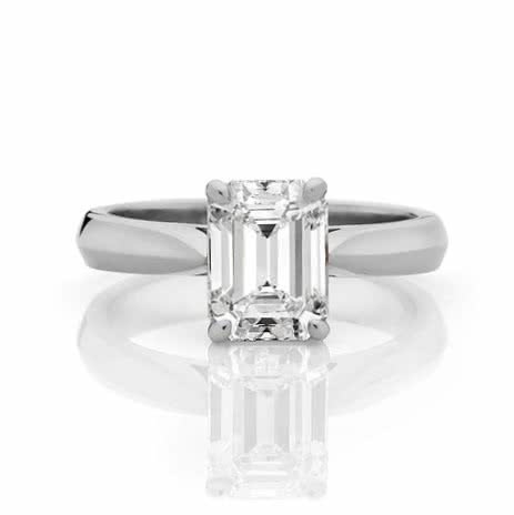 Platinum Emerald cut Diamond Ring
