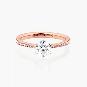 18ct rose and white gold round brilliant cut diamond ring