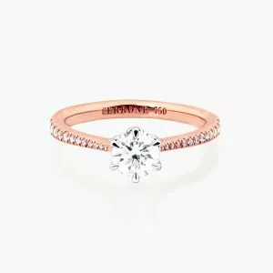 18ct rose and white gold round brilliant cut diamond ring