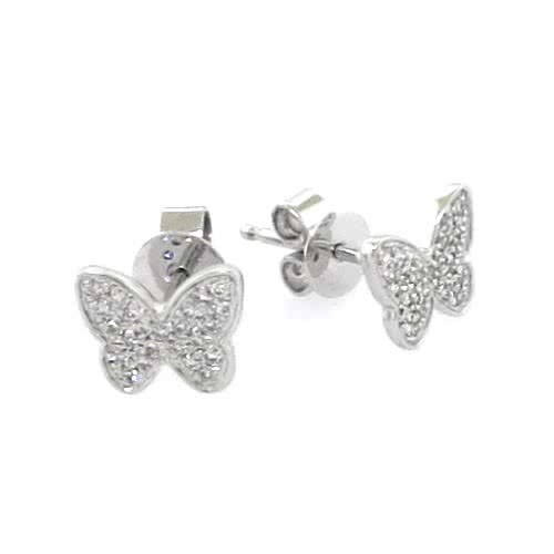 18ct white gold diamond butterfly earrings