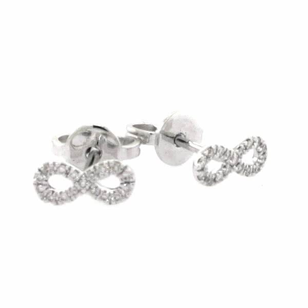 18ct White Gold Diamond Infinity Earrings