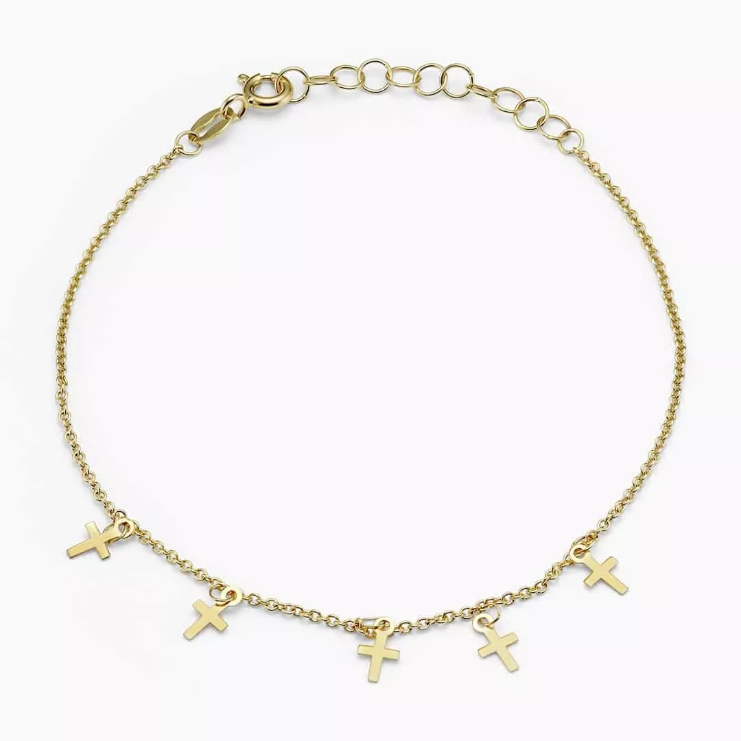 14k gold clearance cross bracelet
