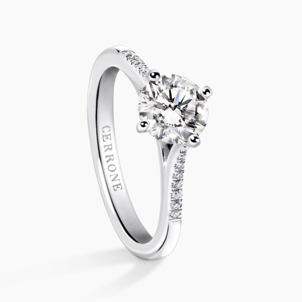 18ct white gold 1.06ct round diamond ring - Image 2
