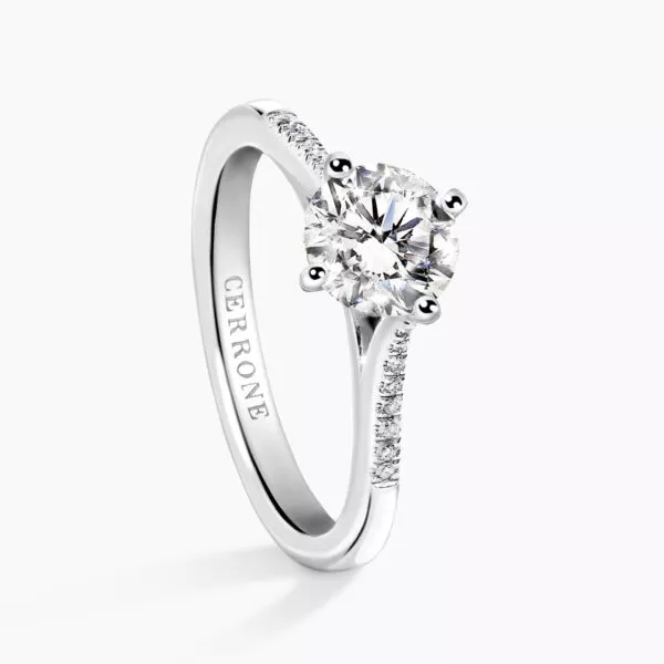 18ct white gold 1.06ct round diamond ring - Image 2