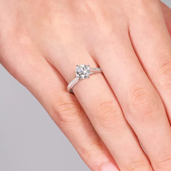 18ct white gold 1.06ct round diamond ring - Image 3