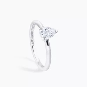 18ct white gold 0.50ct F SI1 pear shape diamond solitaire ring