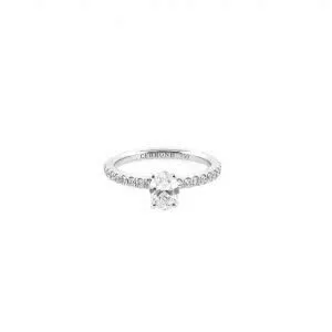 18ct white gold 0.61ct F VS2 oval brilliant cut diamond ring