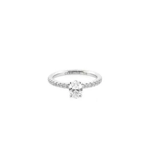 18ct white gold 0.61ct F VS2 oval brilliant cut diamond ring