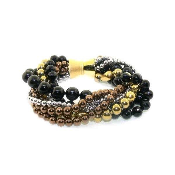 Agate, Hemitite and Onyx beads bracelet