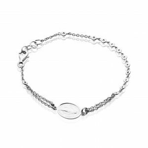 18ct white gold bracelet with religious medal