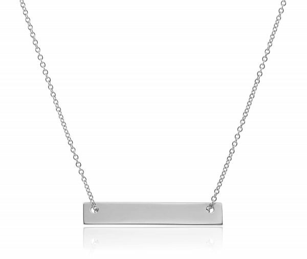 18ct white gold bar necklace