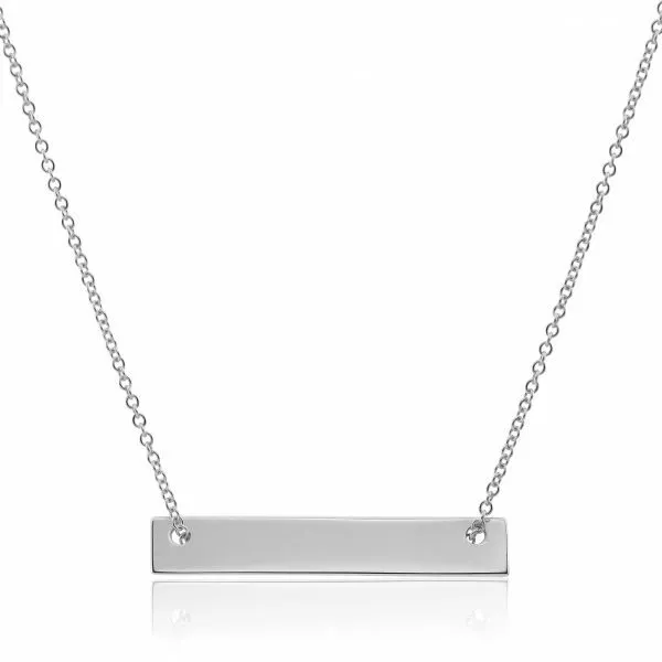 18ct white gold bar necklace