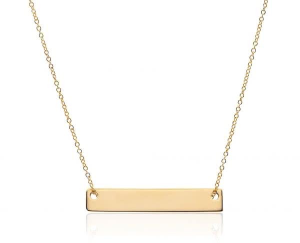 18ct yellow gold bar necklace