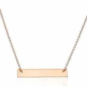 18ct rose gold bar necklace