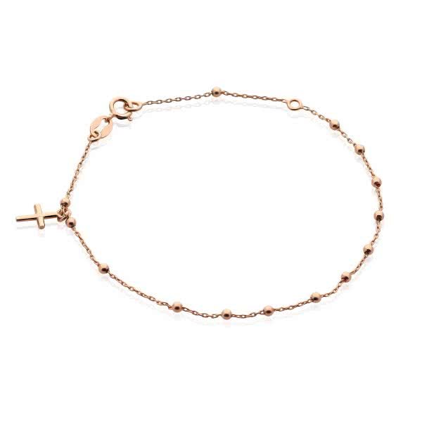 18ct rose gold rosary bracelet