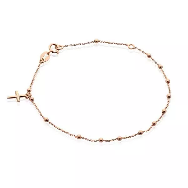 18ct rose gold rosary bracelet