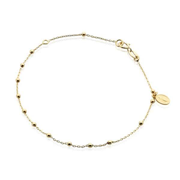 18ct yellow gold rosary bracelet with religious medallion