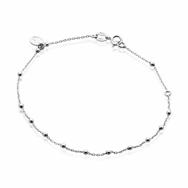 18ct white gold rosary bracelet with religious medallion