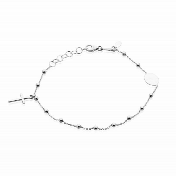 18ct white gold rosary baby bracelet