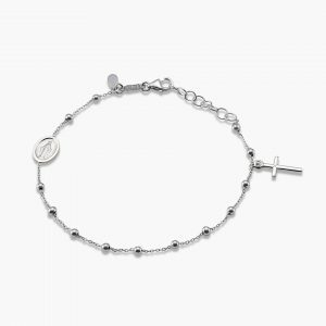 18ct white gold rosary baby bracelet