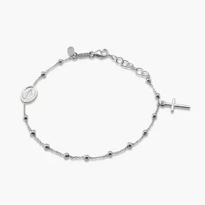 18ct white gold rosary baby bracelet