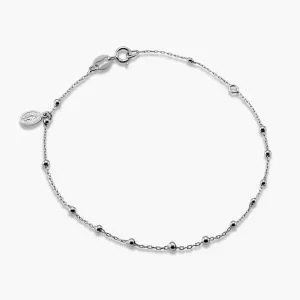 18ct white gold rosary bracelet with religious medallion