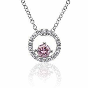 18ct White Gold Pink Diamond Necklace