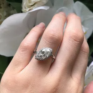 18ct white gold marquise diamond ring