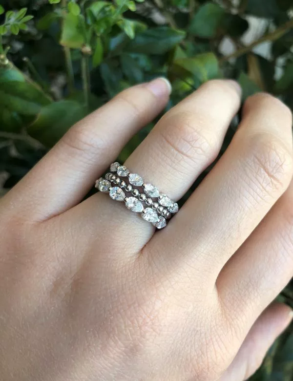 18ct white gold pear shape diamond ring - Image 5