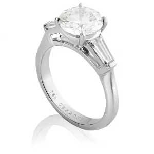 18ct White gold round three stone diamond ring