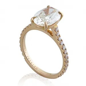 18ct rose gold oval diamond ring