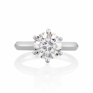 ROME - 18ct white gold Round Brlliant Diamond solitaire ring