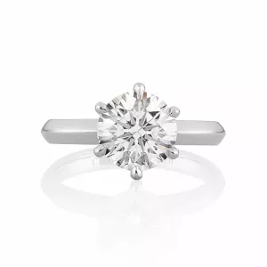 ROME - 18ct white gold Round Brlliant Diamond solitaire ring