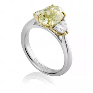 18ct yellow & white gold oval & heart shape diamond ring