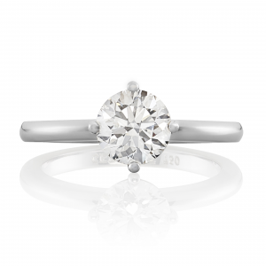 18ct white gold round solitaire diamond ring