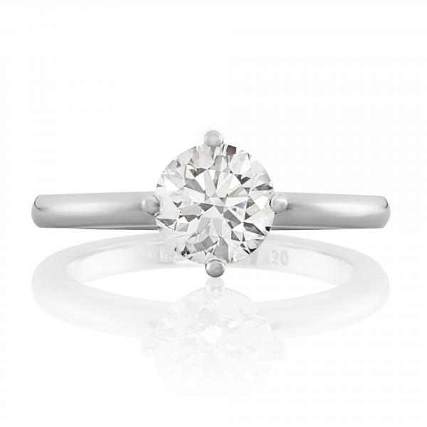 18ct white gold round solitaire diamond ring