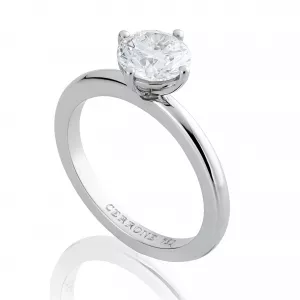 18ct white gold round solitaire diamond ring