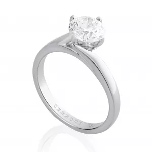AMALFI - 18ct white gold round diamond solitaire twist ring