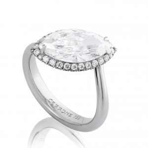 18ct white gold marquise diamond ring