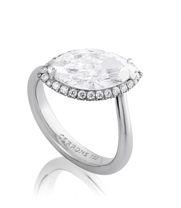 18ct white gold marquise diamond ring
