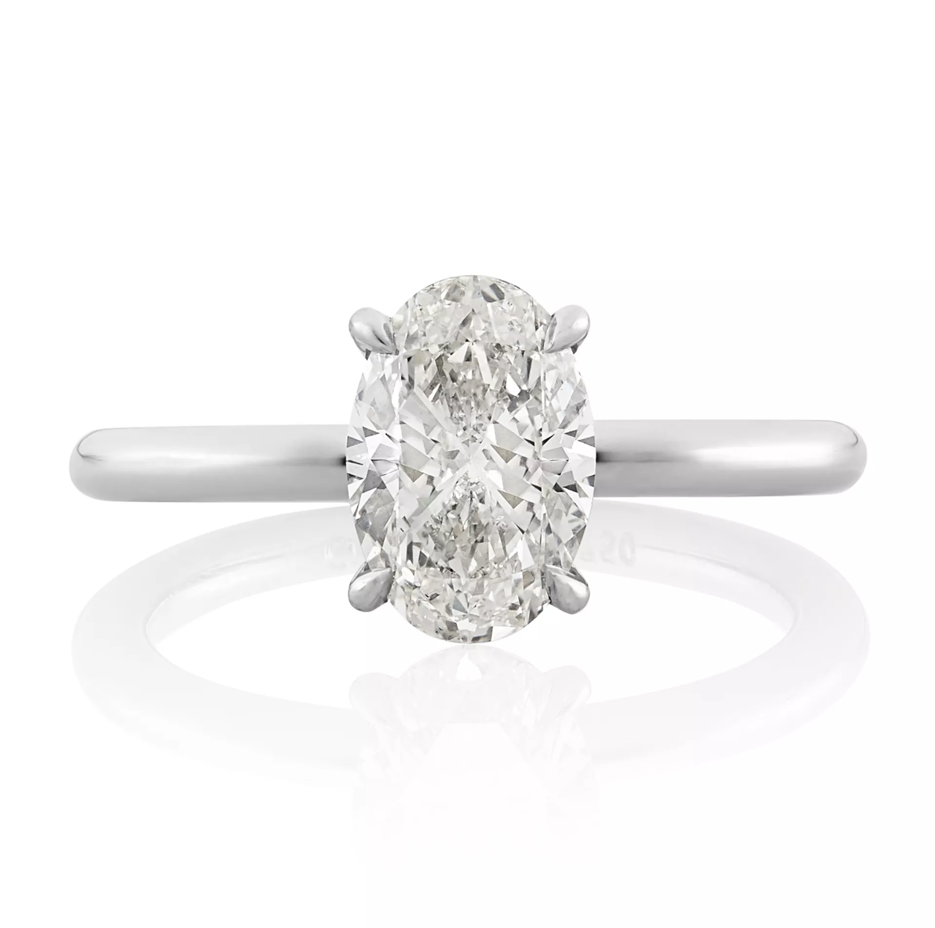 Oval solitaire diamond clearance engagement ring