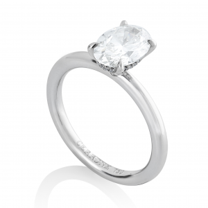 18ct white gold oval solitaire diamond ring