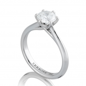 18ct white gold round 6 claw solitaire diamond ring