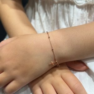 18ct rose gold rosary bracelet