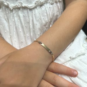 18ct yellow and white gold ID baby bracelet