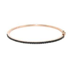 18ct rose gold black diamond bangle