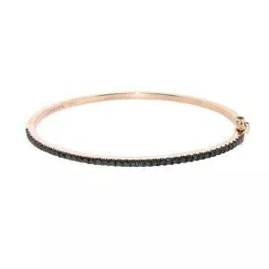 18ct rose gold black diamond bangle