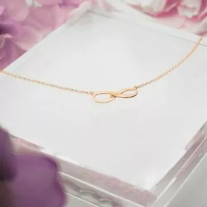 18ct rose gold infinity necklace