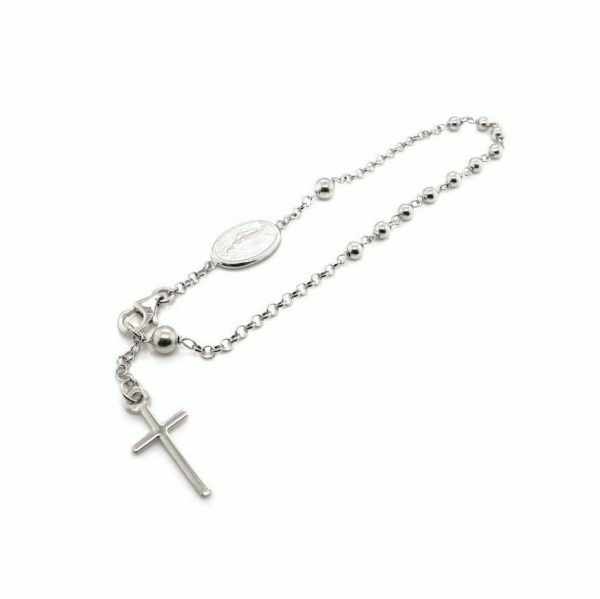 18ct white gold rosary bracelet
