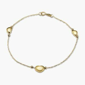 18ct yellow gold 3 hearts bracelet